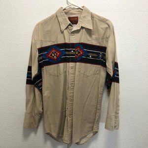 Wrangler Rustler Western Mens Button Up Medium